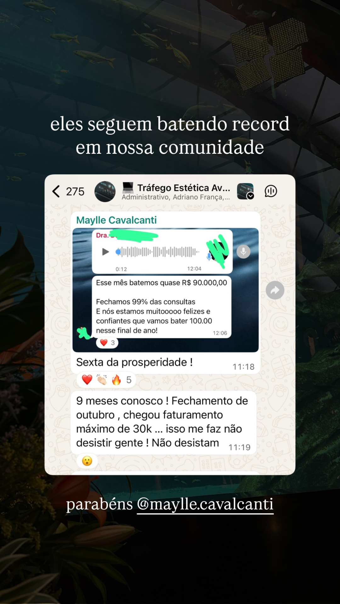 Depoimento de aluno da Formação: Seguem batendo recorde na comunidade