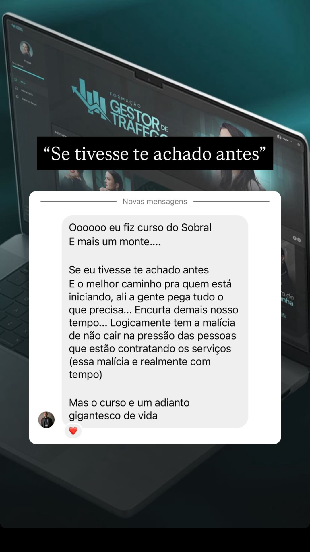 Depoimento de aluno da Formação: “Se tivesse te achado antes”